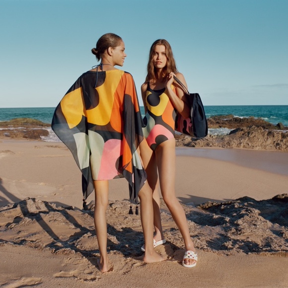 Tory Burch Printed Beach Caftan  XS / S Capsule Logo - Picture 3 of 4